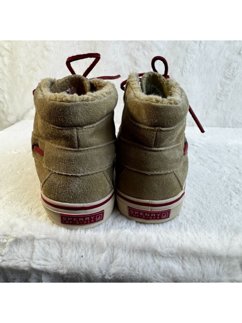 Womens Sperry Top-Sider Betty Fleece Boots Suede Moccasin Chukka Boat Shoe - Picture 4 of 10